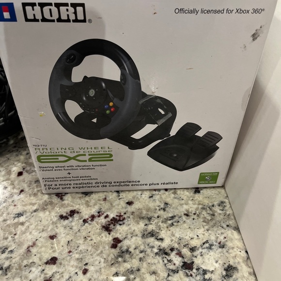 Hori Racing Wheel EX2 and Pedals HX3-71 (U/E) For Xbox 360 Wired w/ Box Untested - Picture 12 of 13